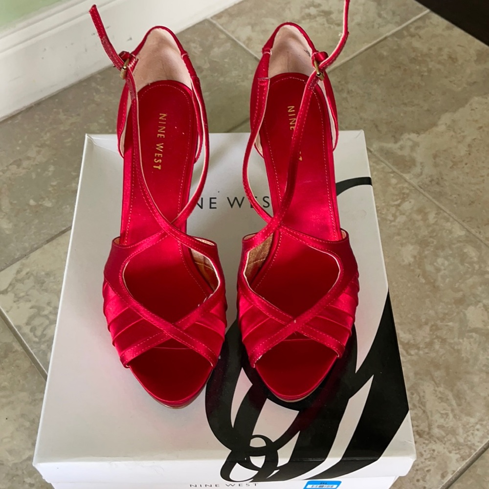 Nine West Red Satin High Heels